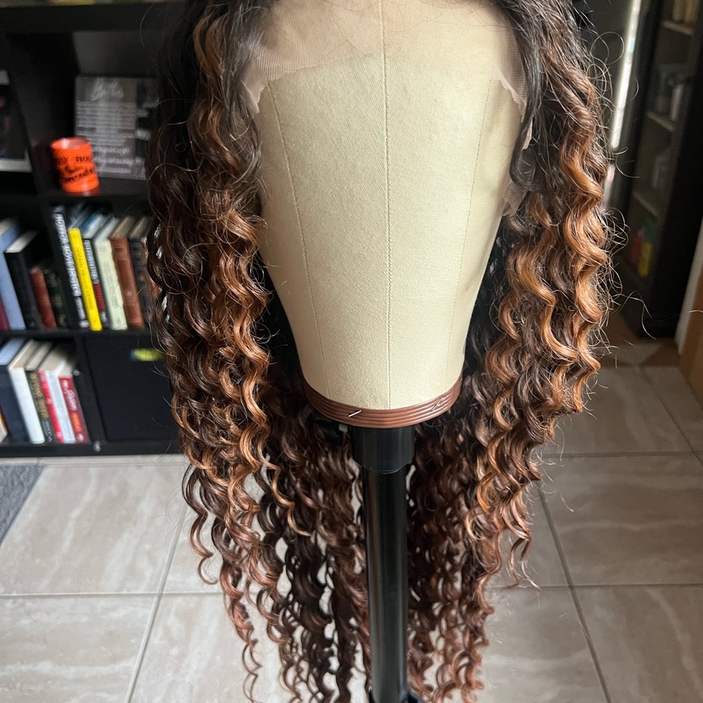 “Candy Lover” Curly Brown Ombre Lace Front Wig